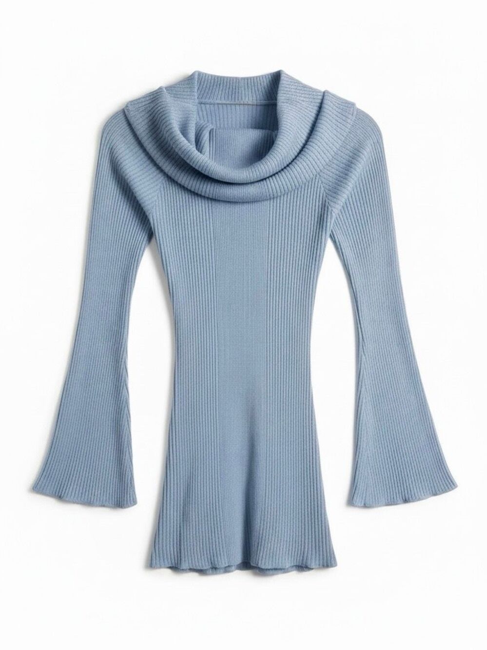 SER.O.YA Galli Ribbed Midi Dress Stretch Size Small Blue Periwinkle Knit